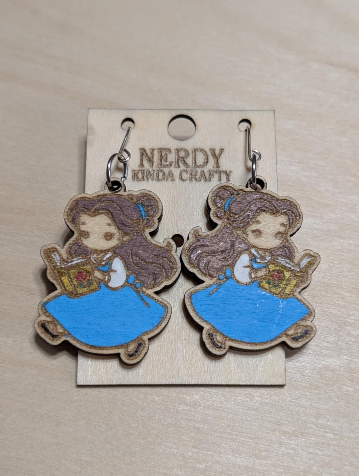 Blue Dress Girl Reading a Book Dangle