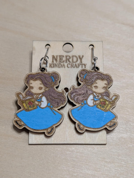 Blue Dress Girl Reading a Book Dangle