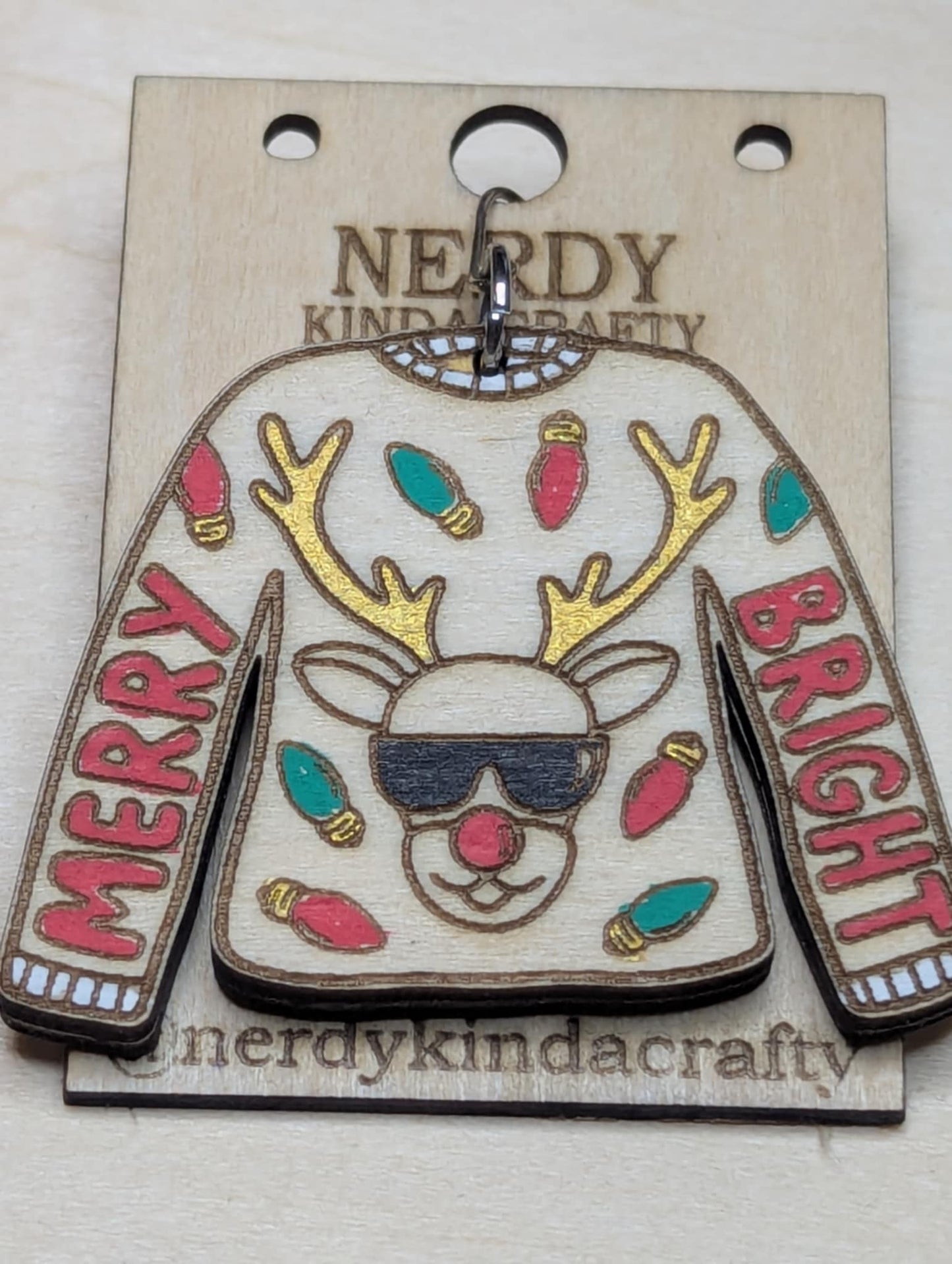 Merry Reindeer Ugly Christmas Sweater Dangles