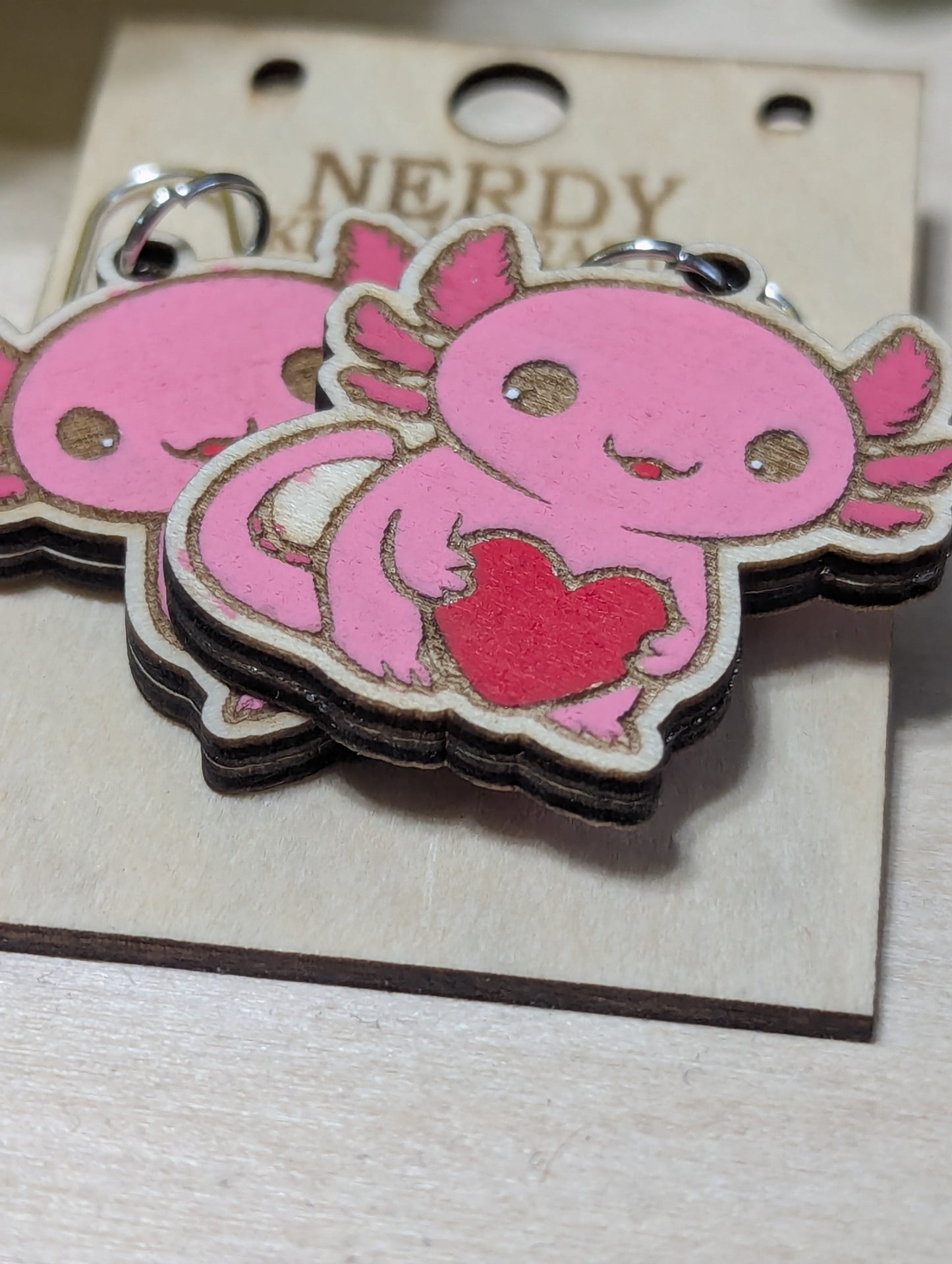 Pink Axolotl Dangles