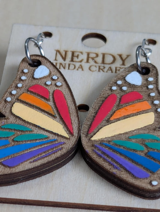 Rainbow Pride Butterfly Dangles