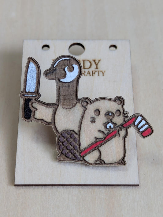 Goose and Beaver Pin