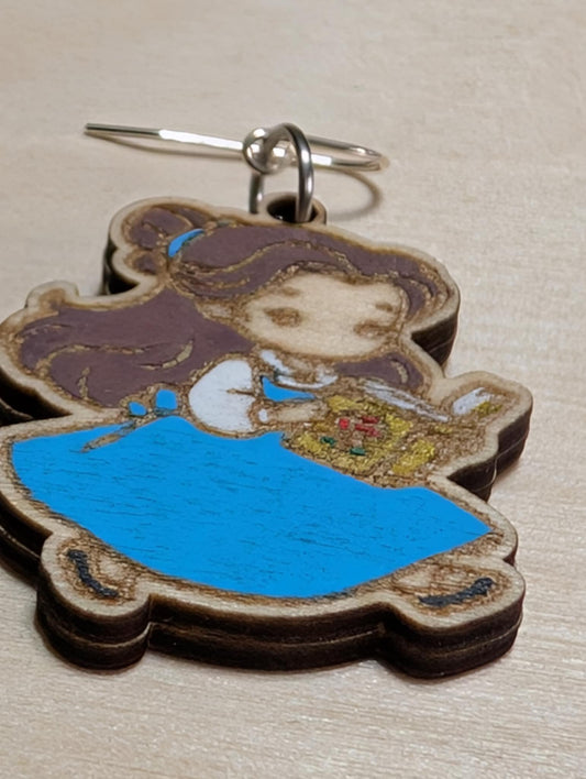 Blue Dress Girl Reading a Book Dangle