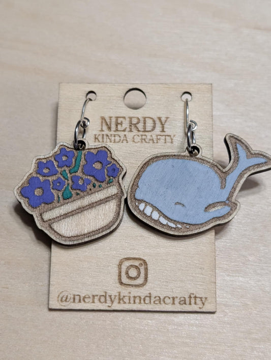 Whale and Petunia Dangles