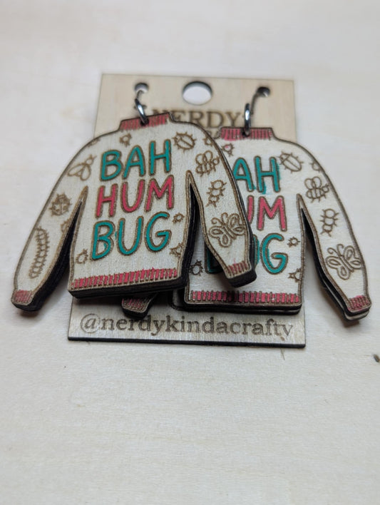 Bah Hum Bug Ugly Christmas Sweater Dangles