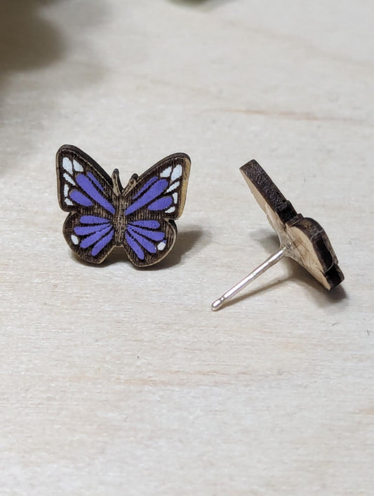 Purple Butterfly Studs