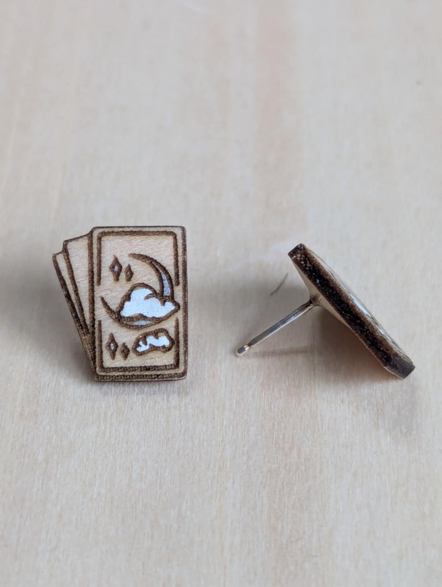 Moon Tarot Card Studs