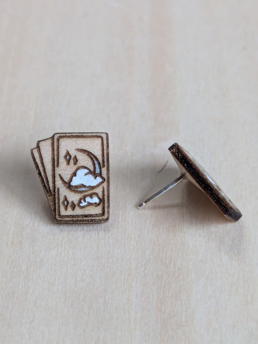 Moon Tarot Card Studs