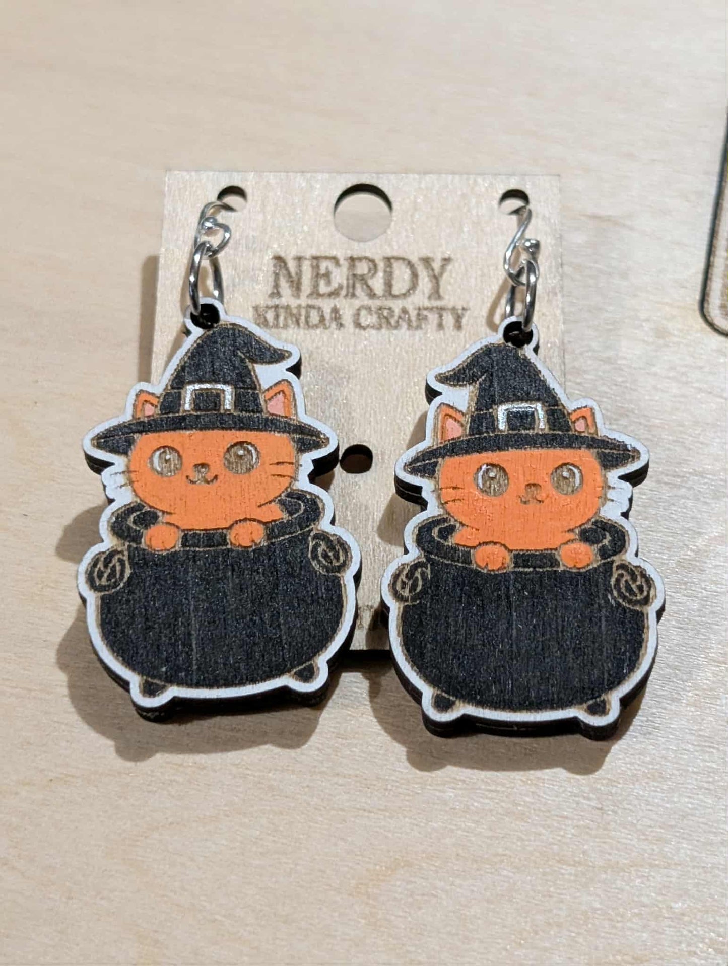 Orange Cat in Cauldron Dangles