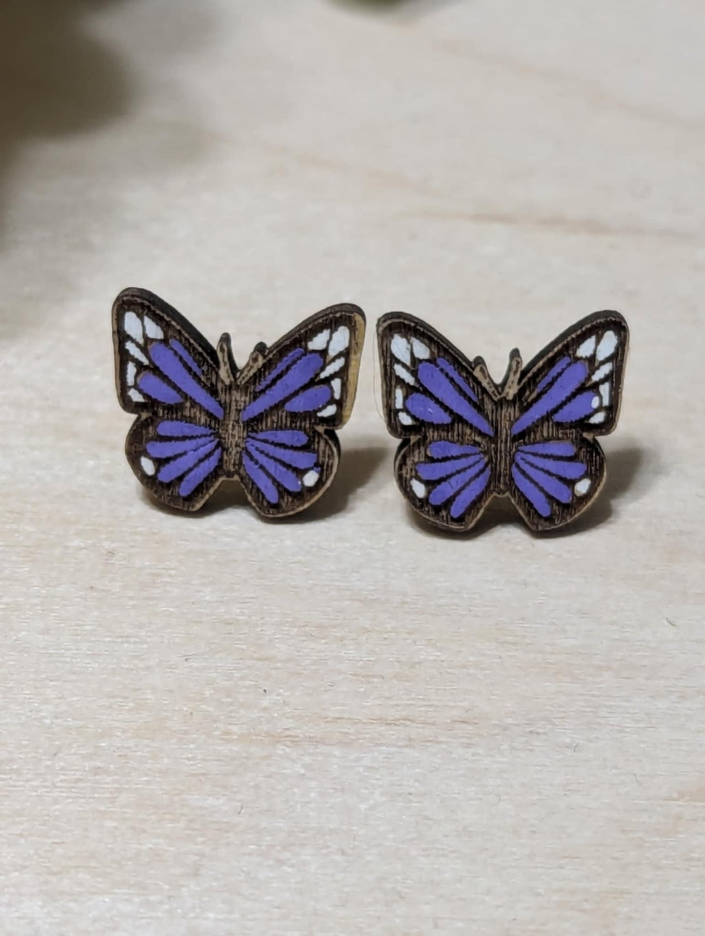 Purple Butterfly Studs