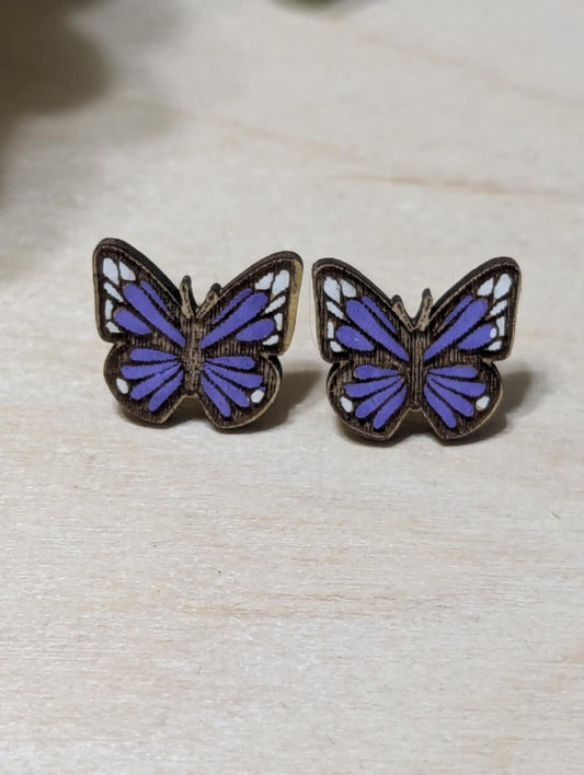Purple Butterfly Studs