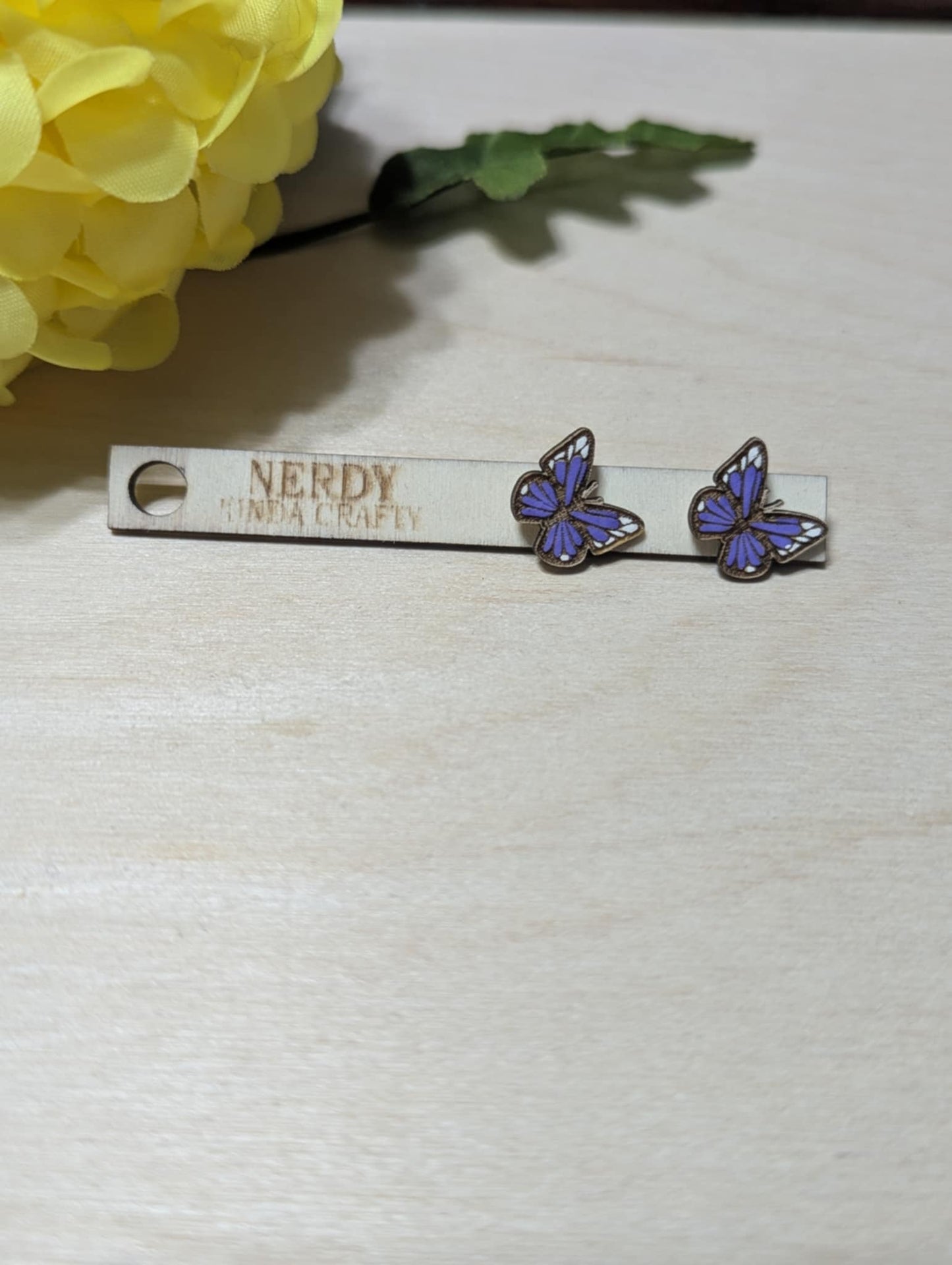 Purple Butterfly Studs