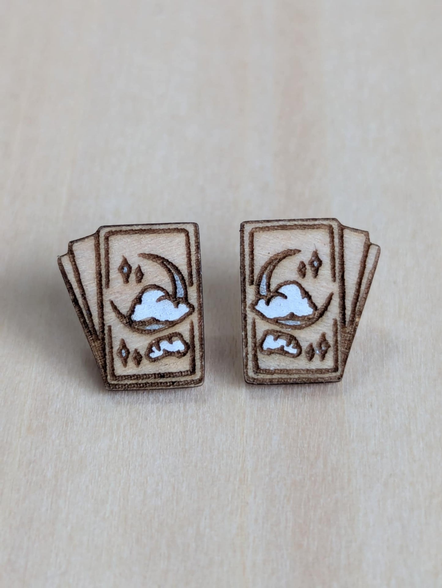 Moon Tarot Card Studs