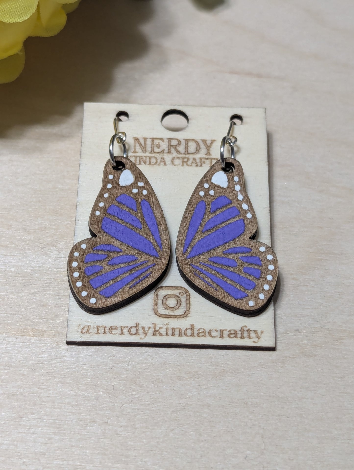 Purple Butterfly Wing Dangles