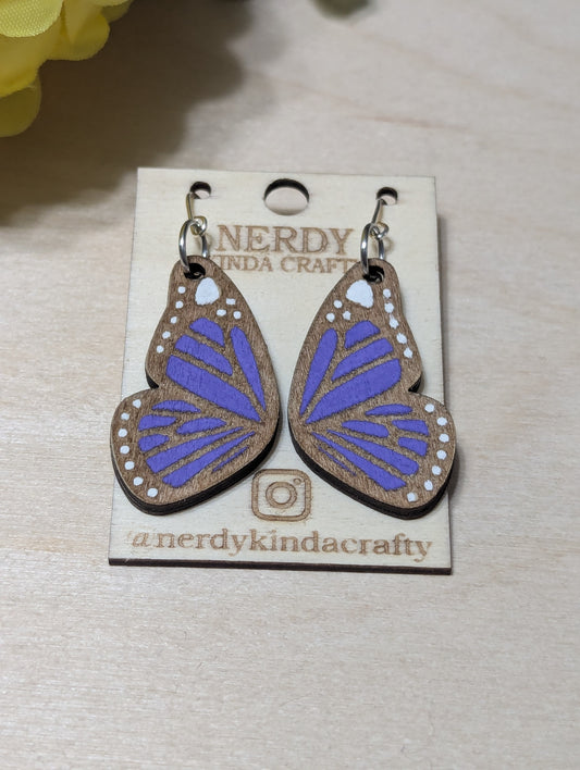 Purple Butterfly Wing Dangles