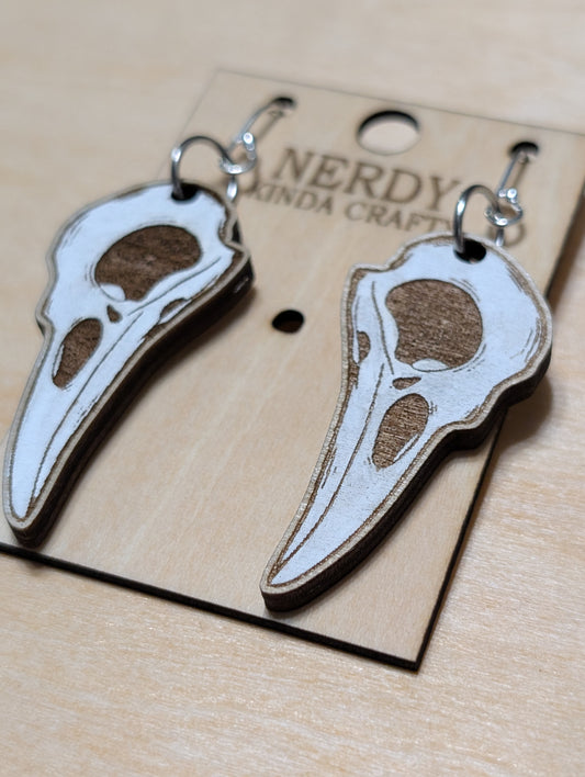 Raven Skull Dangles