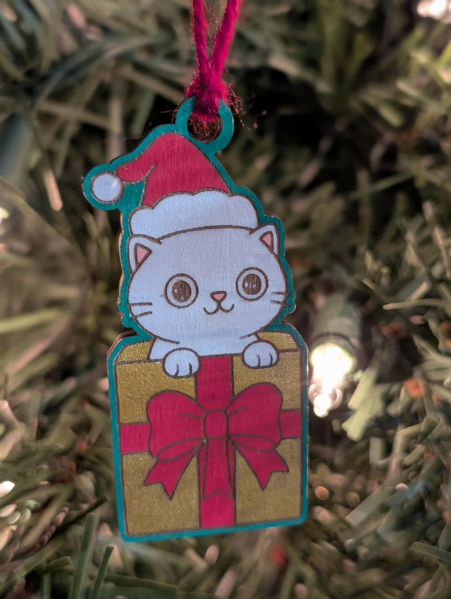 Present Cat Ornament