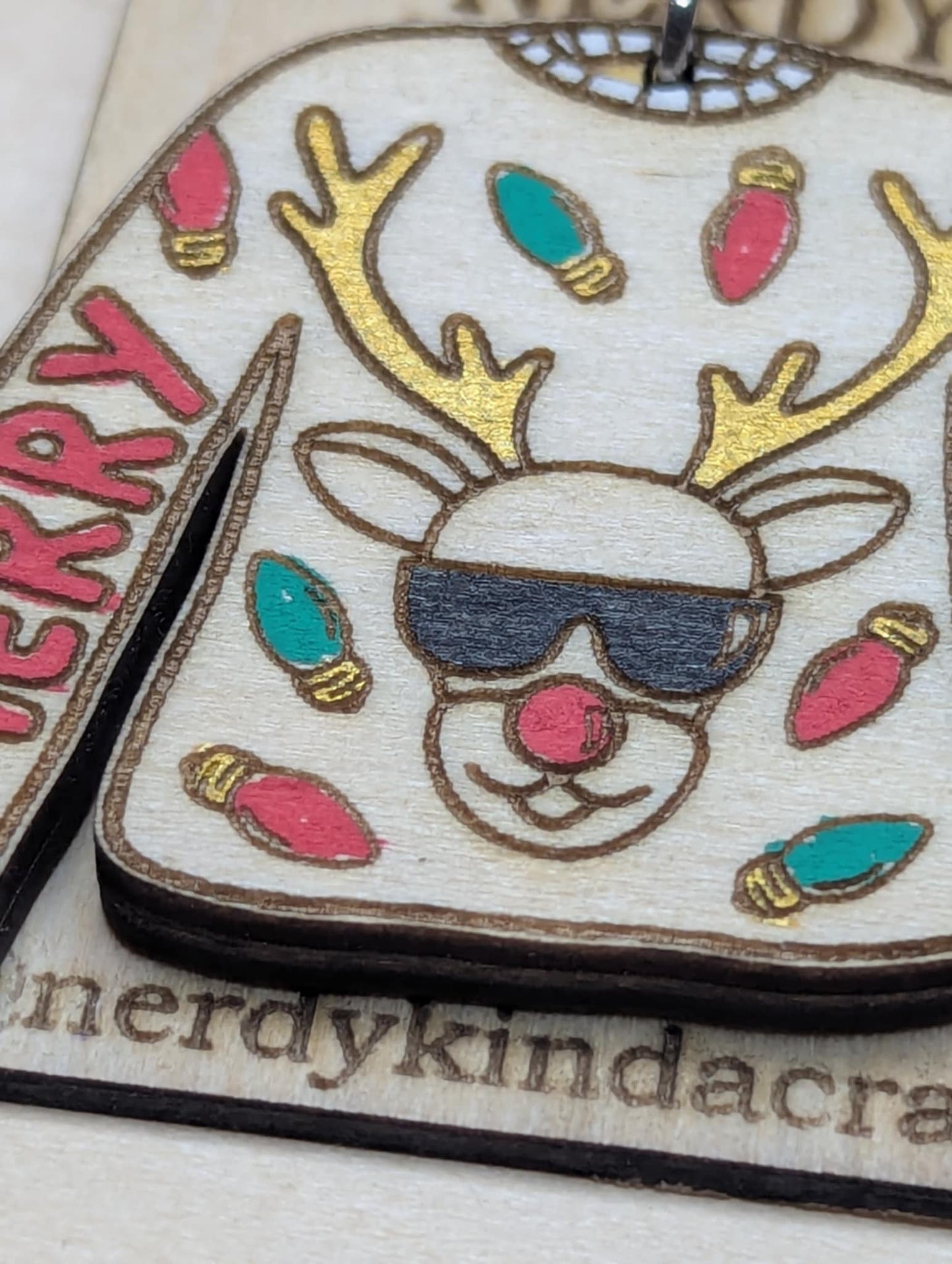 Merry Reindeer Ugly Christmas Sweater Dangles