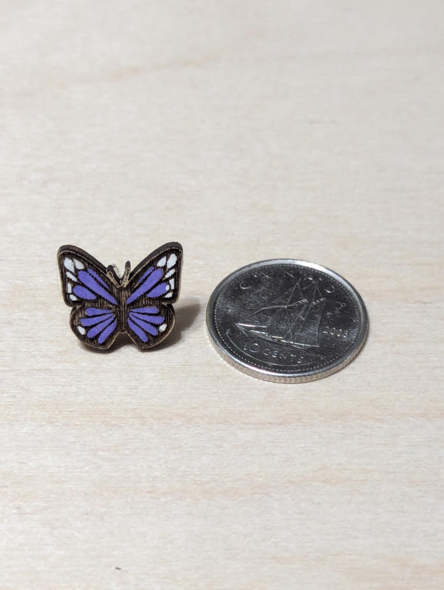 Purple Butterfly Studs