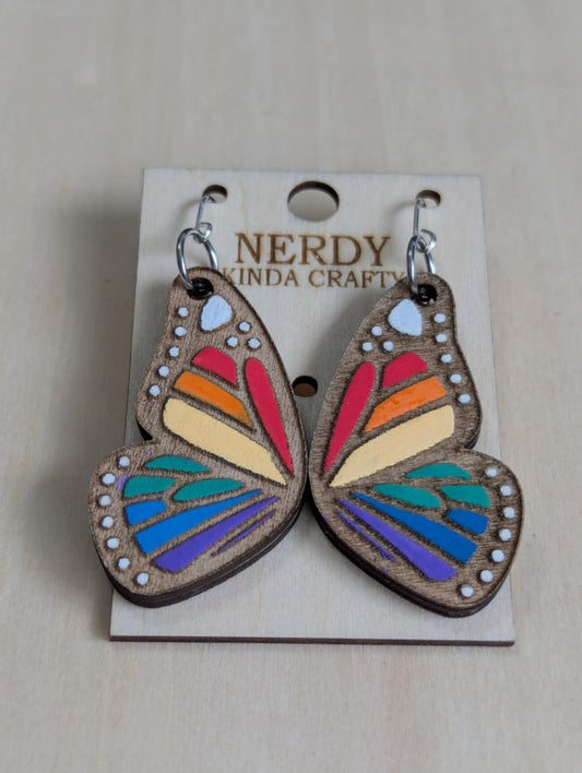 Rainbow Pride Butterfly Dangles