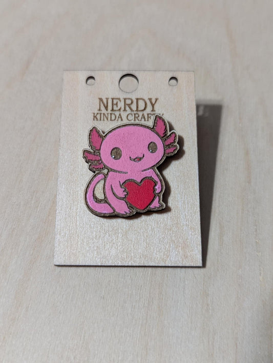 Pink Axolotl Pin