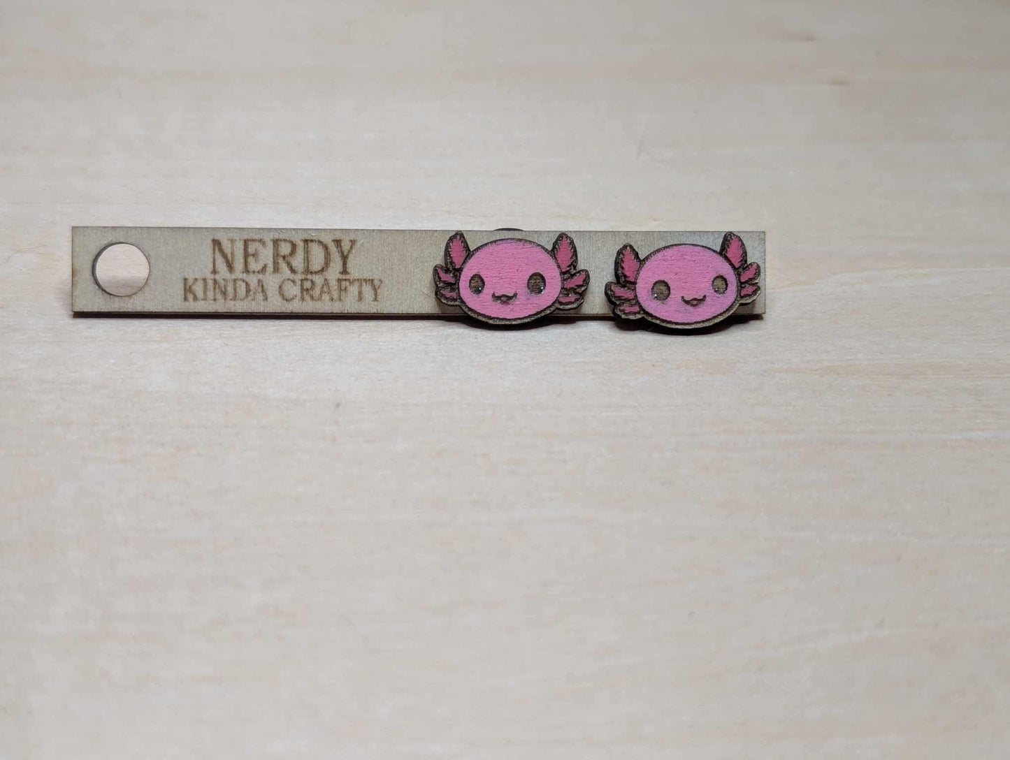 Pink Axolotl Studs