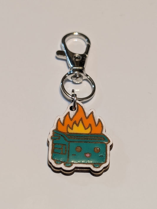 Dumpster Fire Stitch Marker