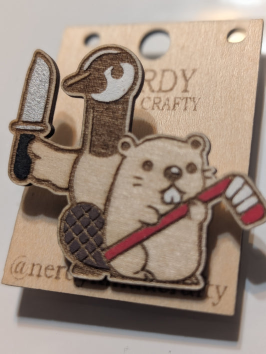 Goose and Beaver Pin
