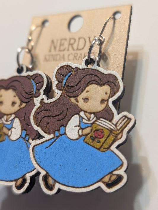 Blue Dress Girl Reading a Book Dangle