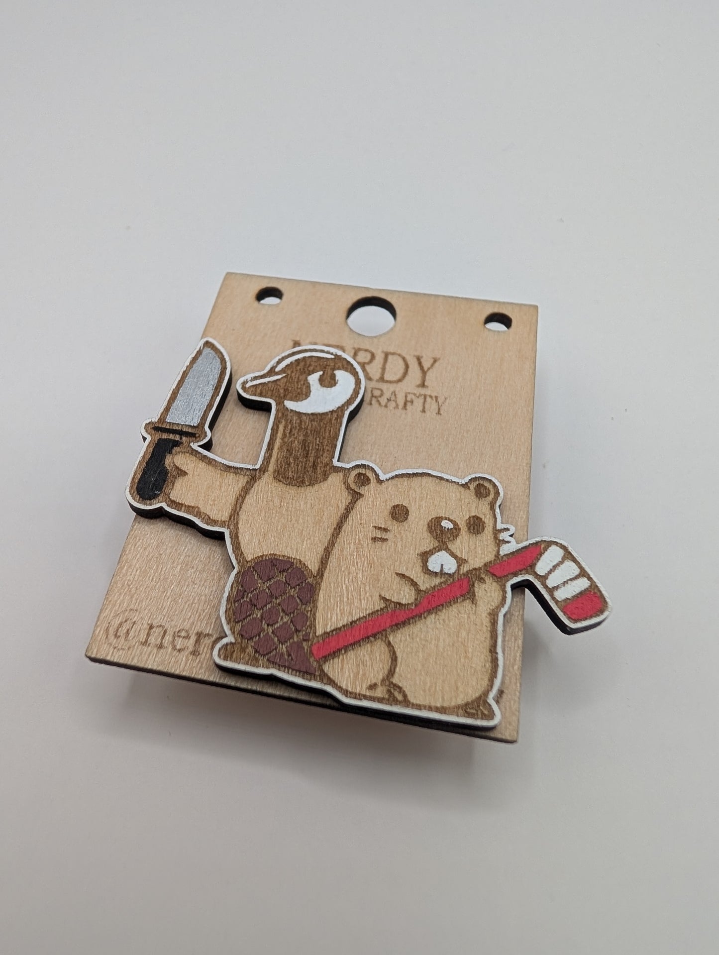 Goose and Beaver Pin