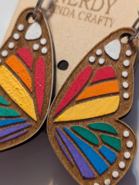 Rainbow Pride Butterfly Dangles