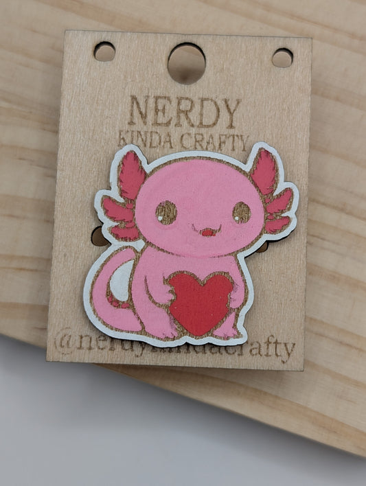 Pink Axolotl Pin
