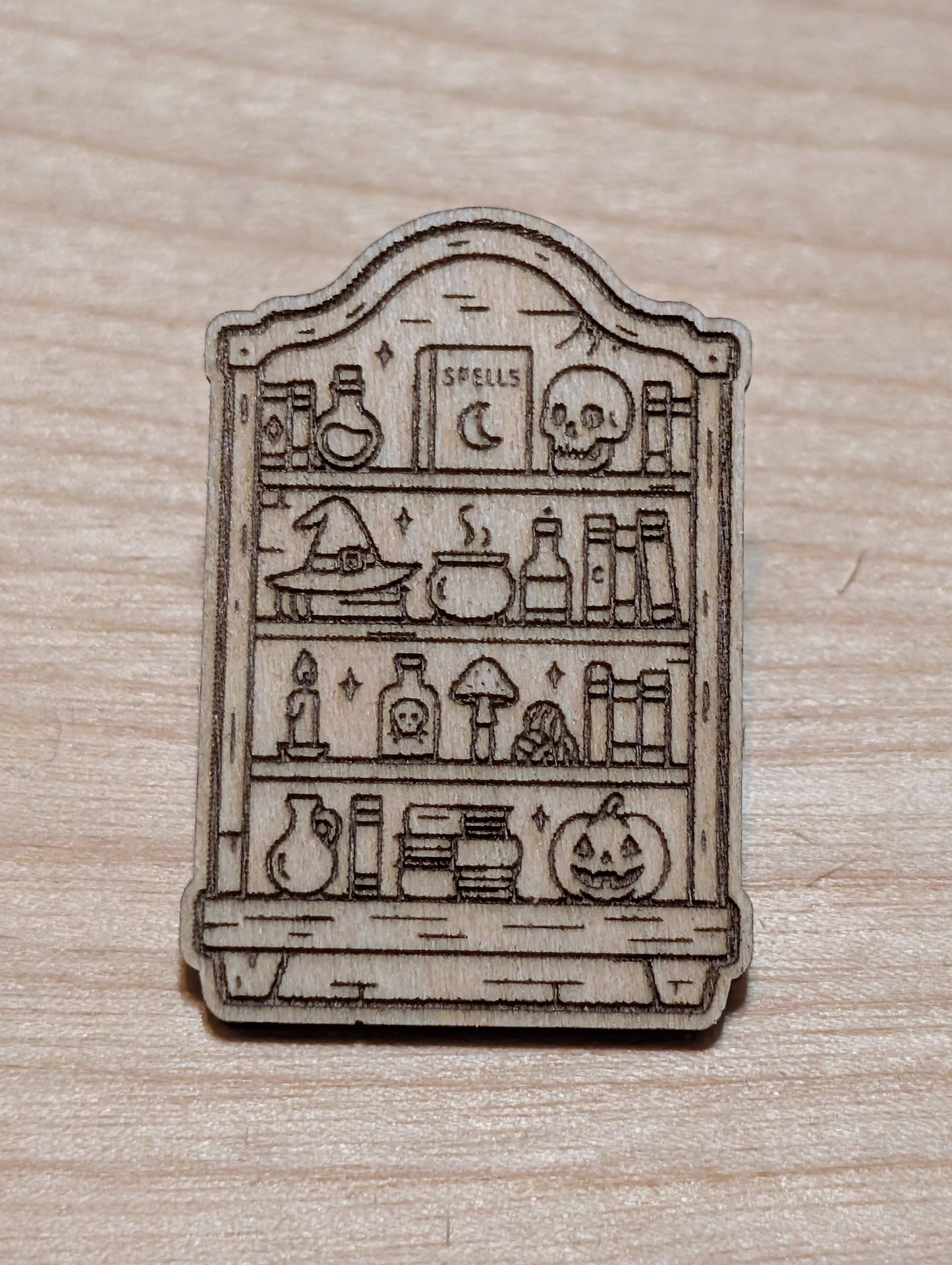 Witchy Bookshelf Pin