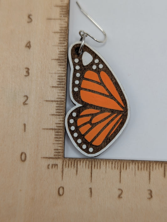 Boucles d'oreilles pendantes Aile de papillon monarque