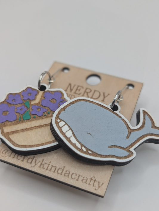 Breloques baleine et pétunia