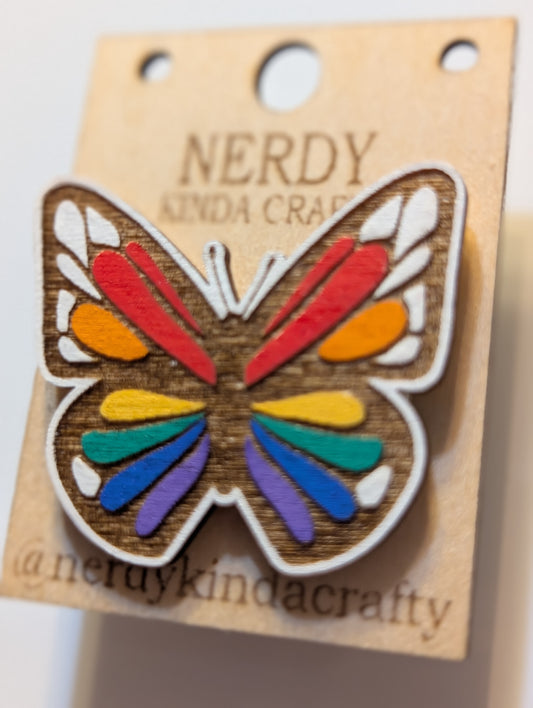 Rainbow Pride Butterfly Pin