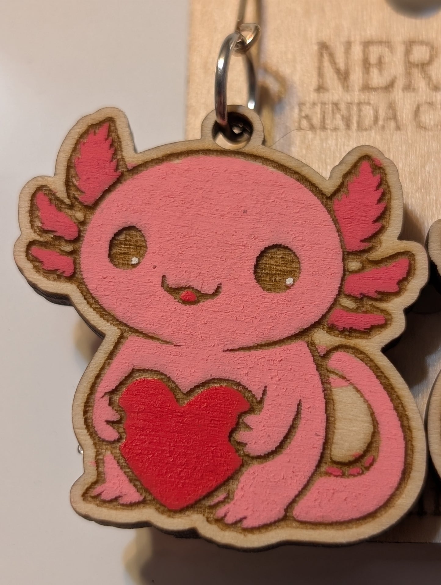 Pink Axolotl Dangles