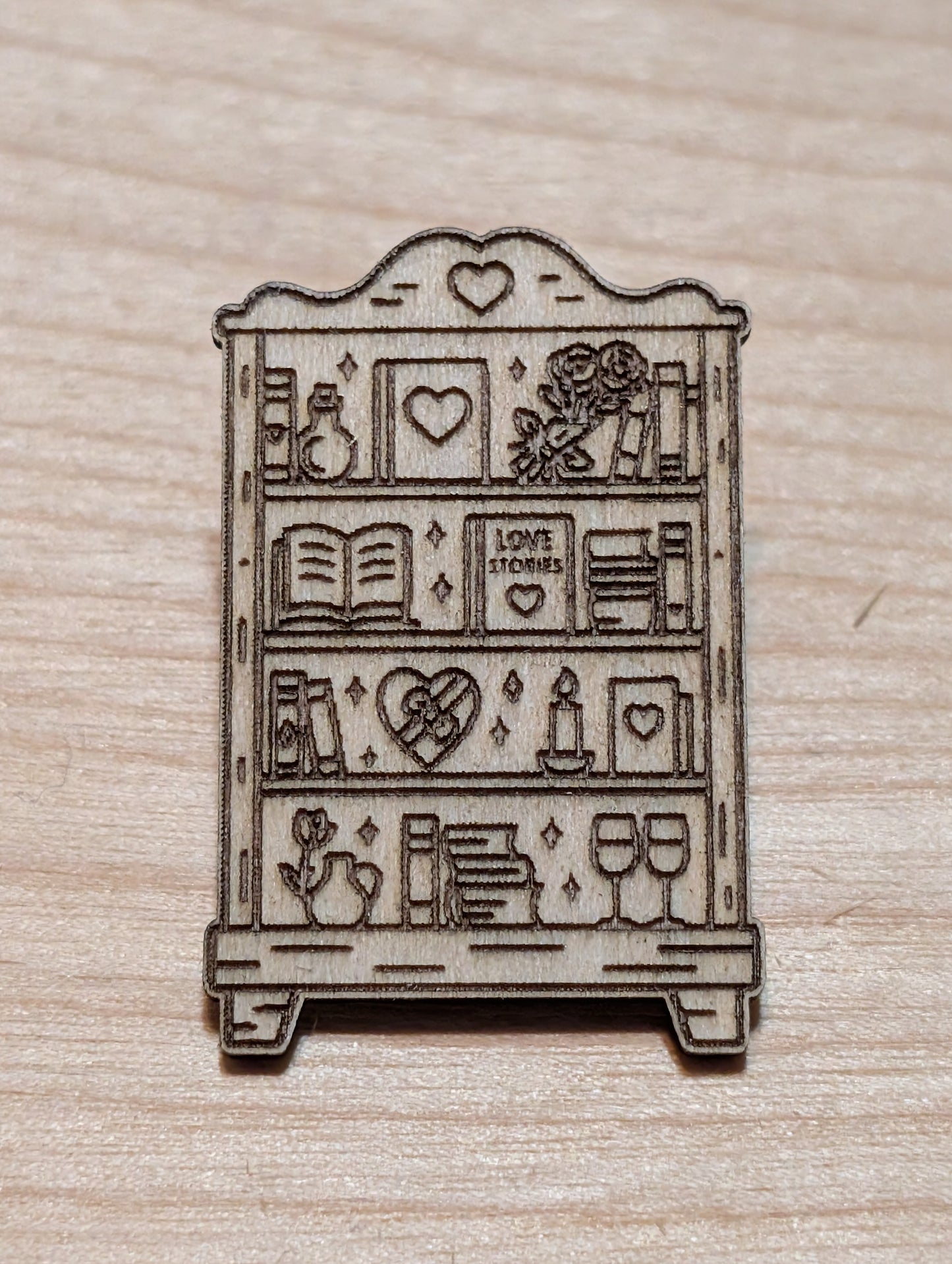 Romance Bookshelf Pin