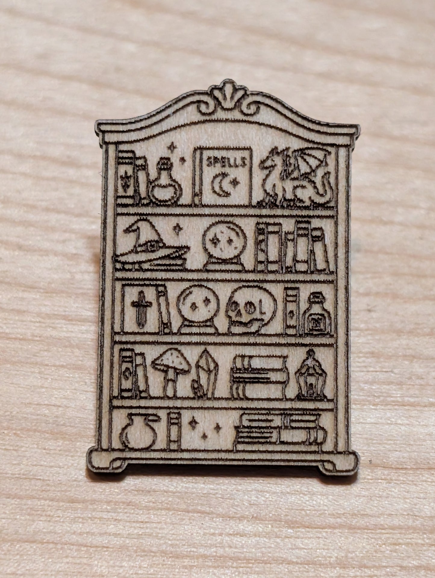 Fantasy Bookshelf Pin
