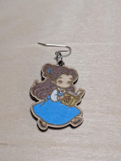 Blue Dress Girl Reading a Book Dangle