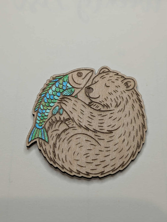 Bear with Fish Magnet