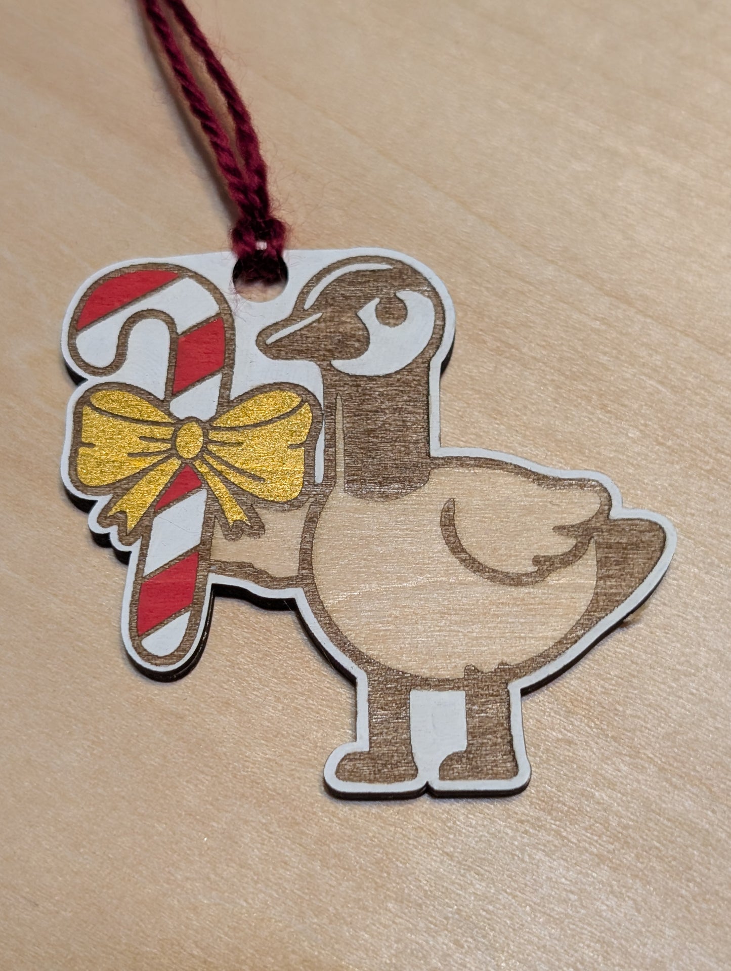 Candy Cane Goose Ornament