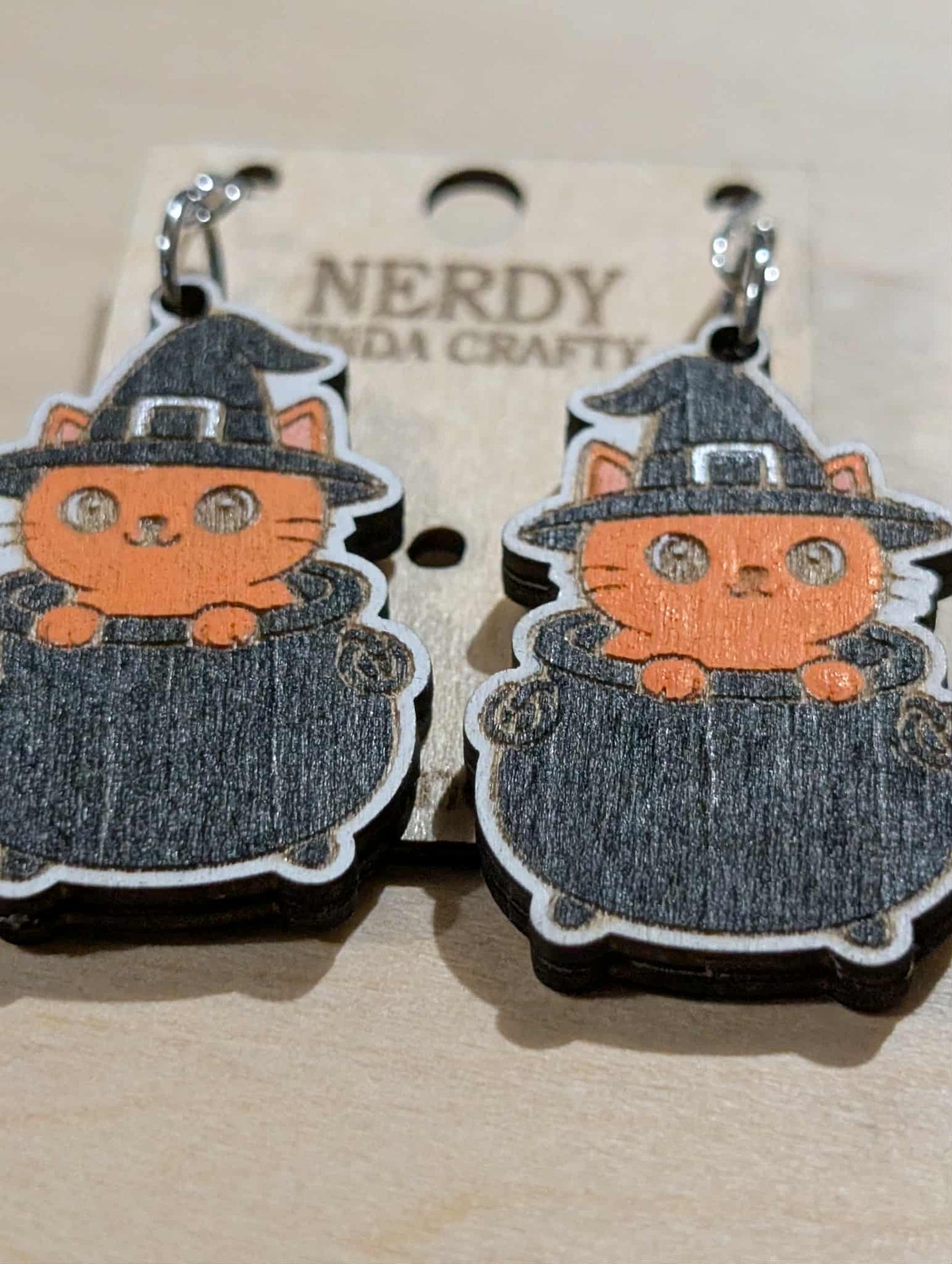 Orange Cat in Cauldron Dangles