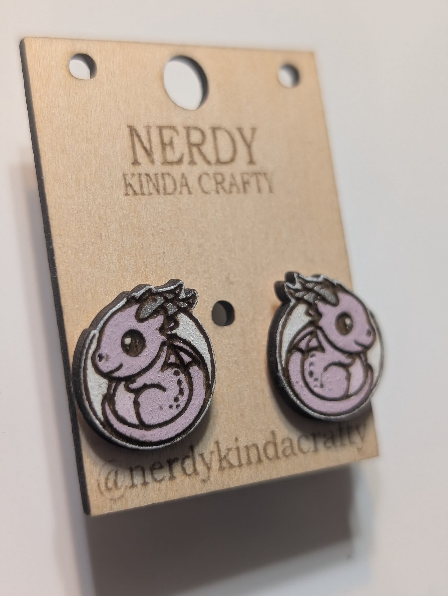 Pink Dragon Studs