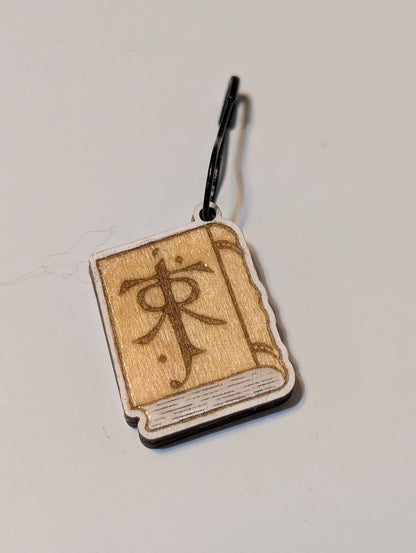 LOTR Book Stitch Marker or Zipper Pull