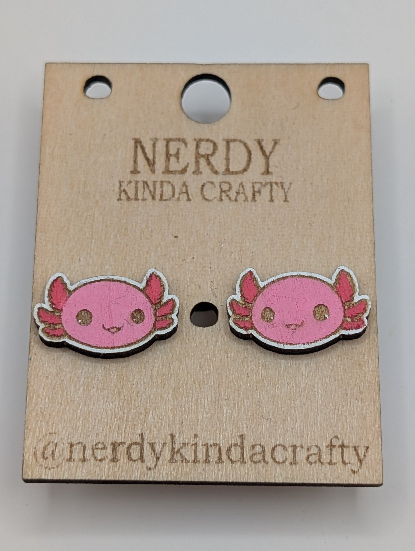 Pink Axolotl Studs