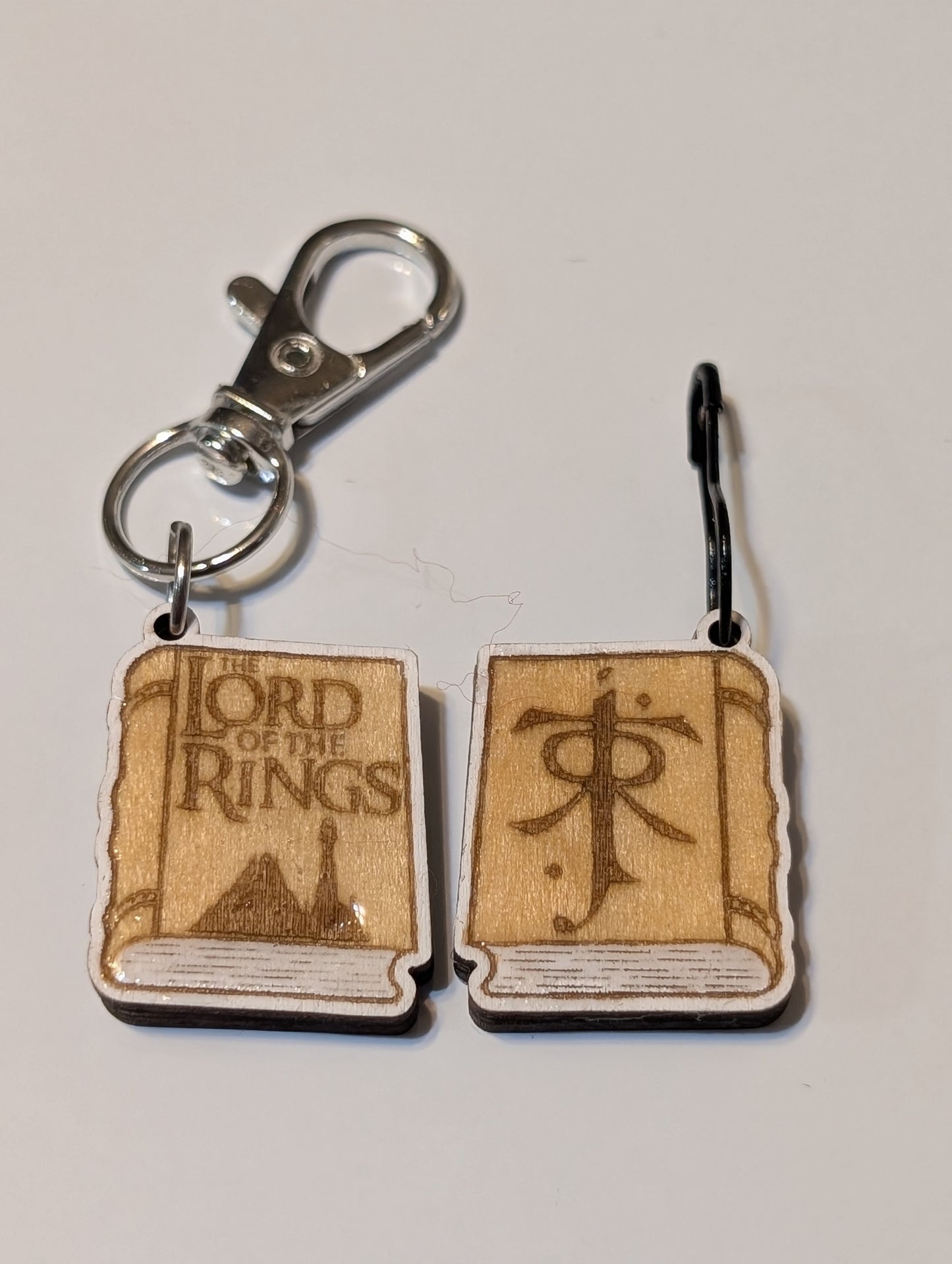 LOTR Book Stitch Marker or Zipper Pull