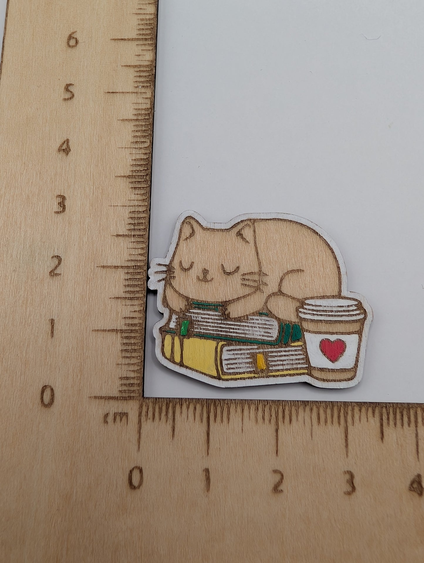 Cat on Books Pins