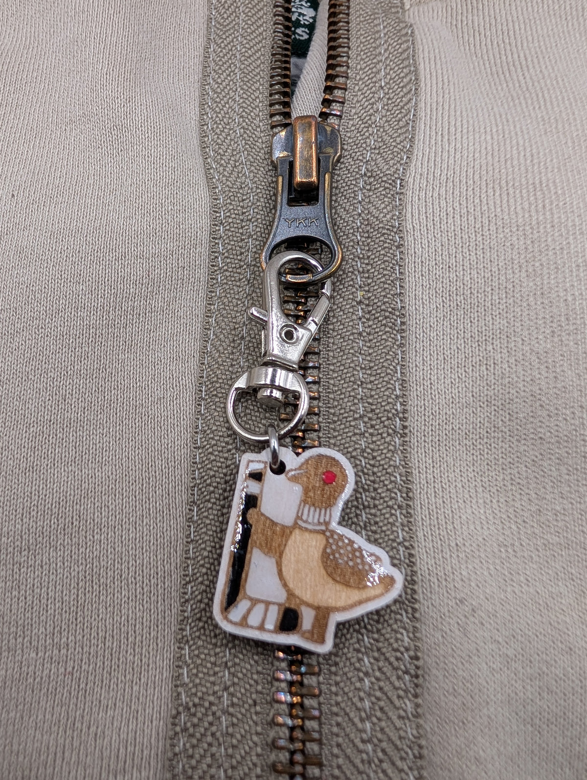 Hockey Loon Stitch Marker or Zipper Pull