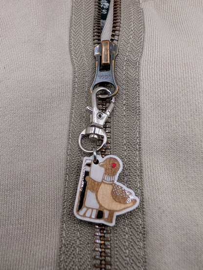 Hockey Loon Stitch Marker or Zipper Pull